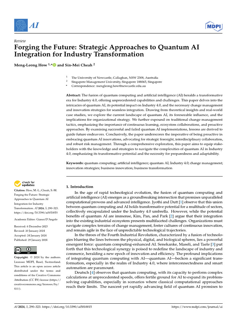 Quantum AI Strategies for Industry 4.0 | PDF | Artificial Intelligence ...