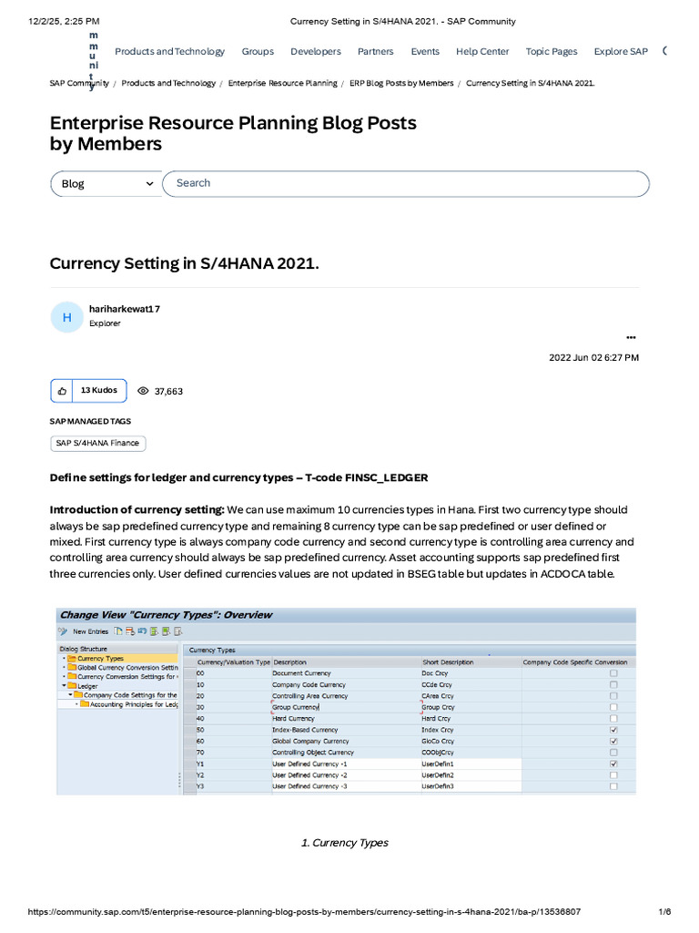 Currency Settings in S/4HANA 2021 | PDF