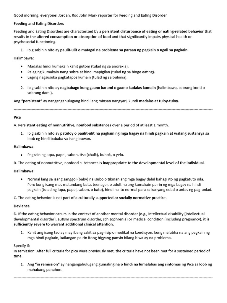 Understanding Feeding and Eating Disorders | PDF | Mental Disorder ...