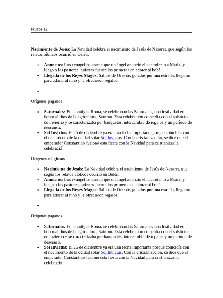 Orígenes de la Navidad y su significado | PDF | Navidad | Natividad De ...
