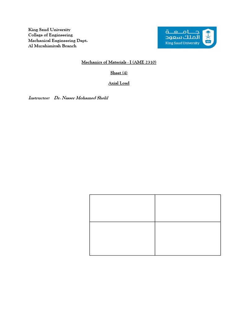 AME 2310 Sheet4 Student | PDF