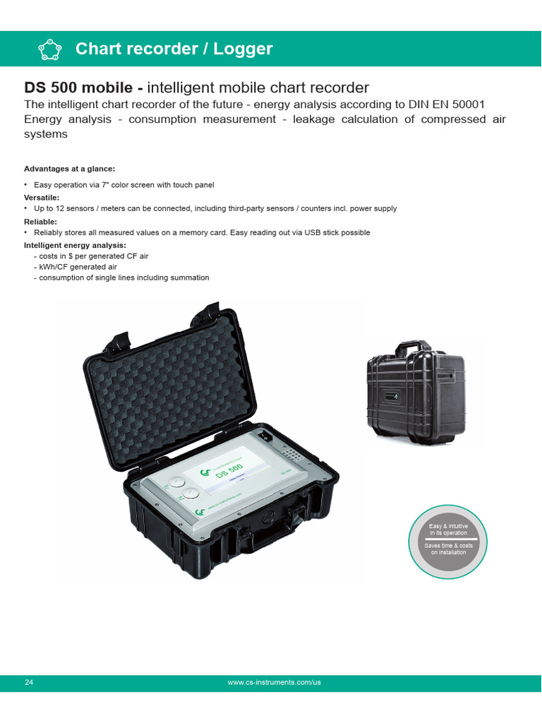 Intelligent DS 500 Mobile Chart Recorder | PDF | Sensor | Pressure ...