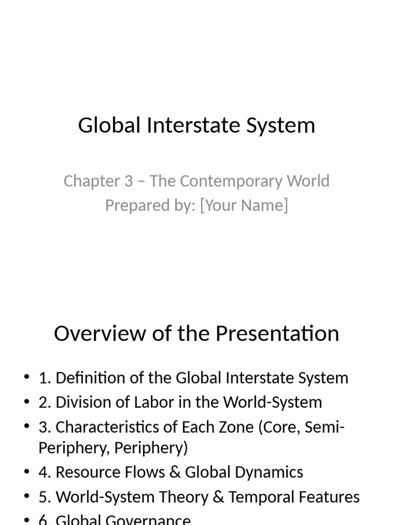 Understanding the Global Interstate System | PDF | World Systems Theory ...