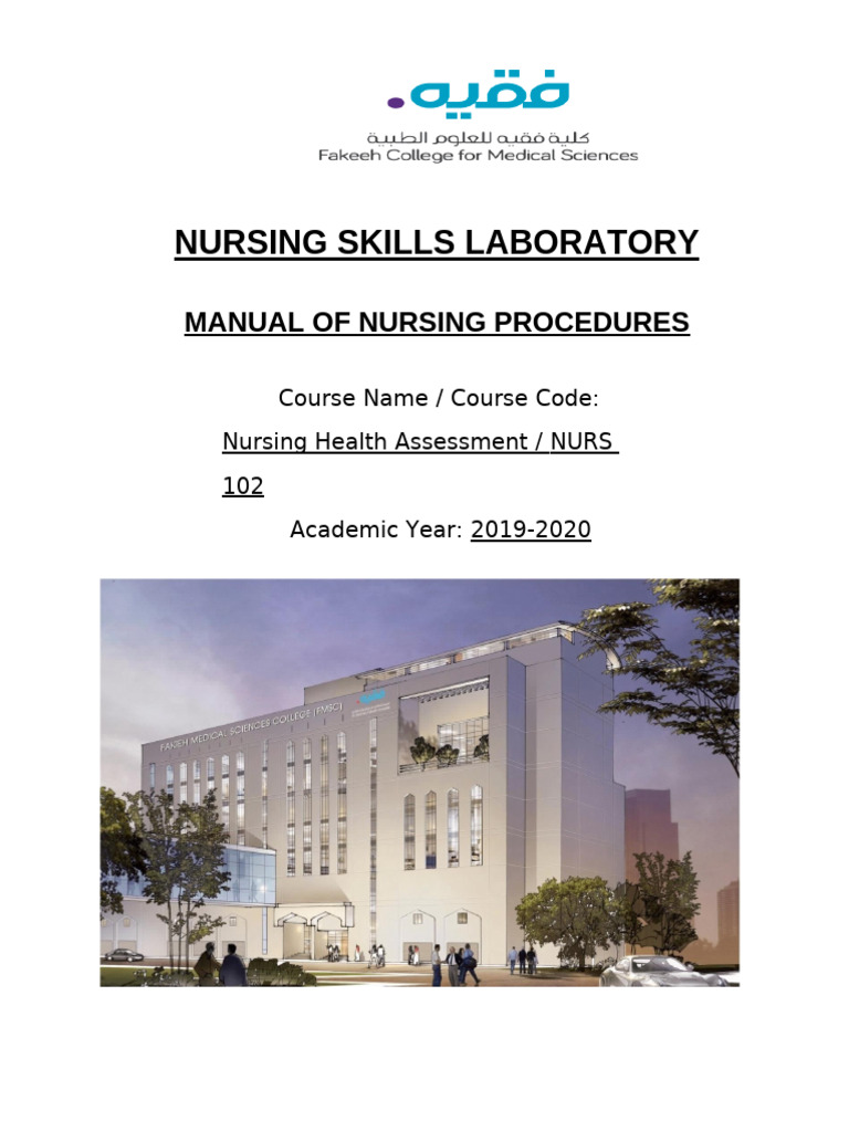 Proposed Lab Manual Template (New 2019) - Nursing Health Assessment ...