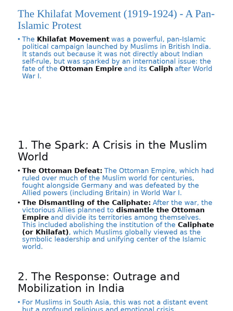 The Khilafat Movement (1919-1924) | PDF | Caliphate