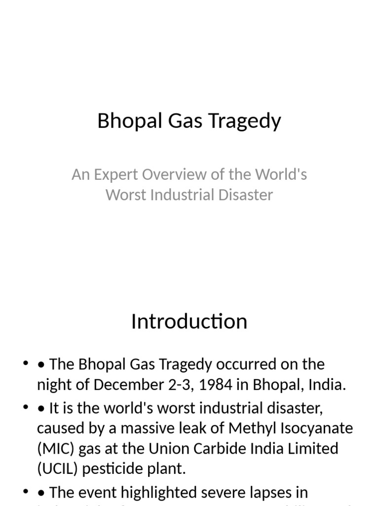 Bhopal Gas Tragedy Expert Overview | PDF