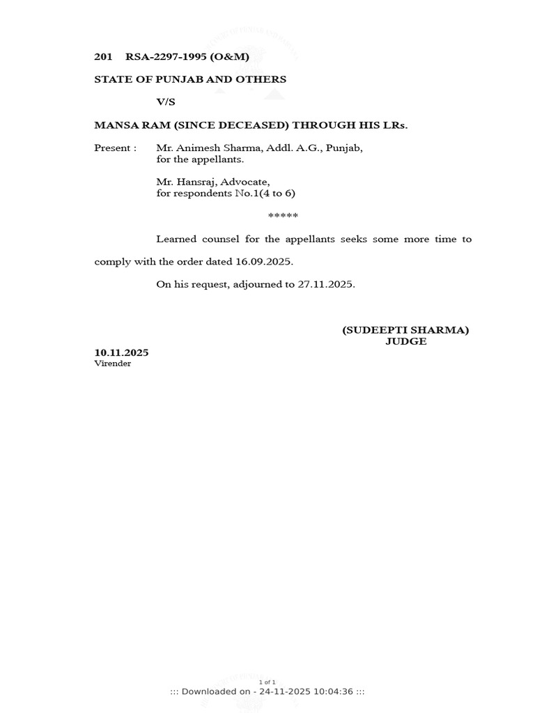 Rsa 2297 1995 10 11 2025 Interim Order | PDF