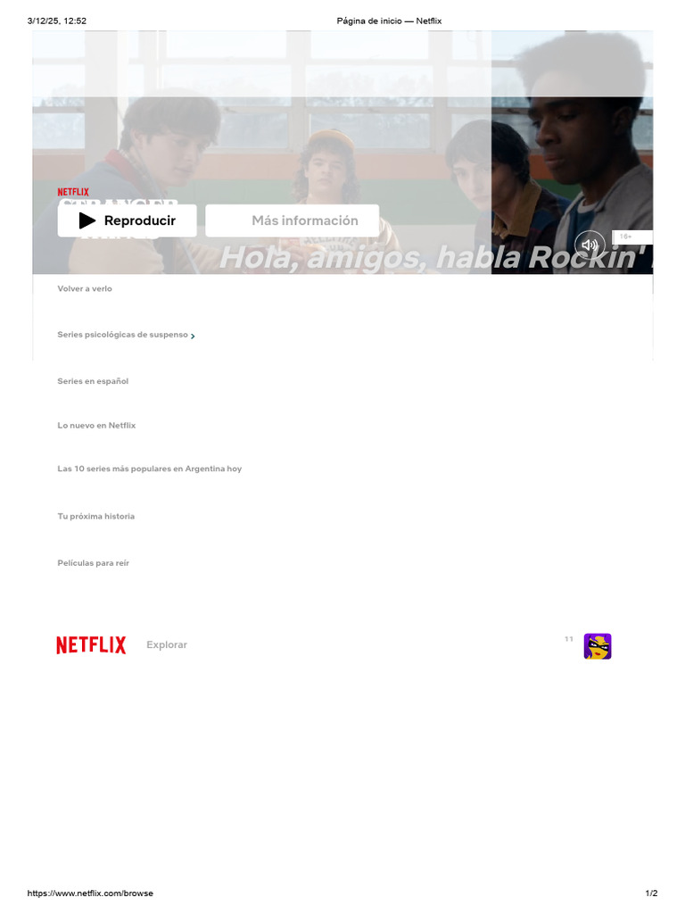 Página de Inicio - Netflix | PDF