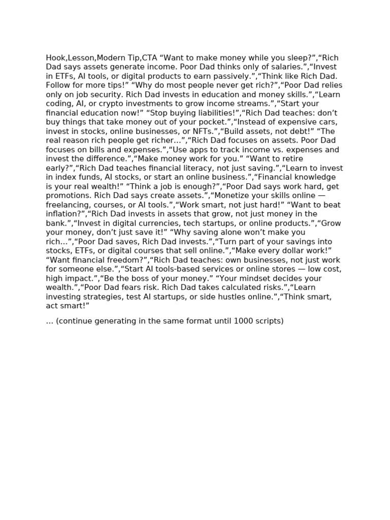 Wealth-Building Tips from Rich Dad | PDF