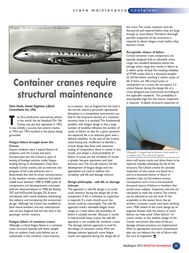 WPD_Crane Maintenance_Article | PDF | Fatigue (Material) | Fracture