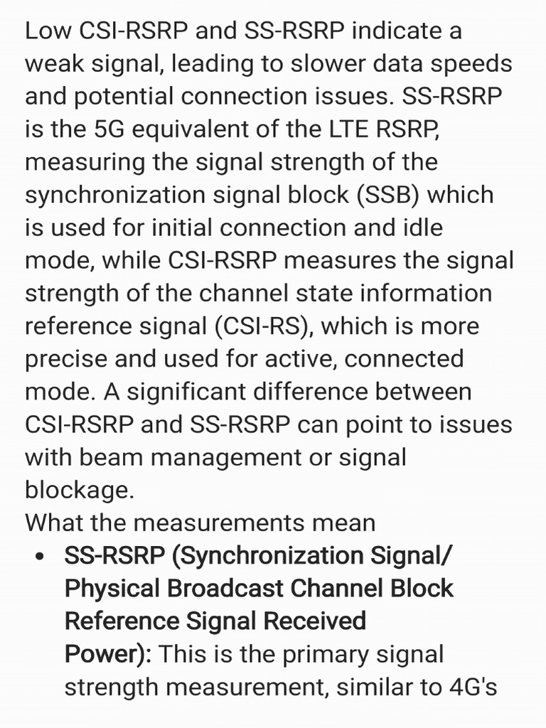 Csi-Rsrp VS SS - RSRP | PDF