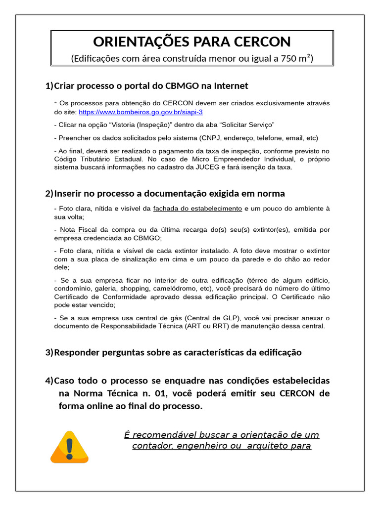 Como Obter CERCON para Edificações até 750 m² | PDF