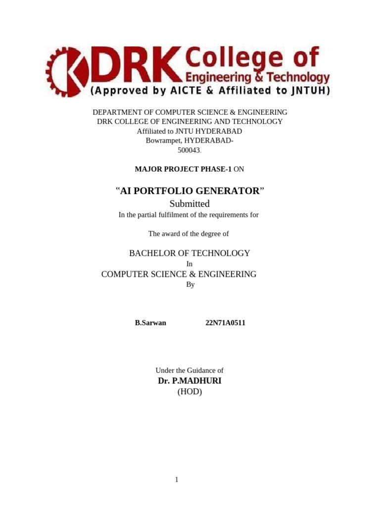AI Portfolio Generator Project Overview | PDF | Software Development ...