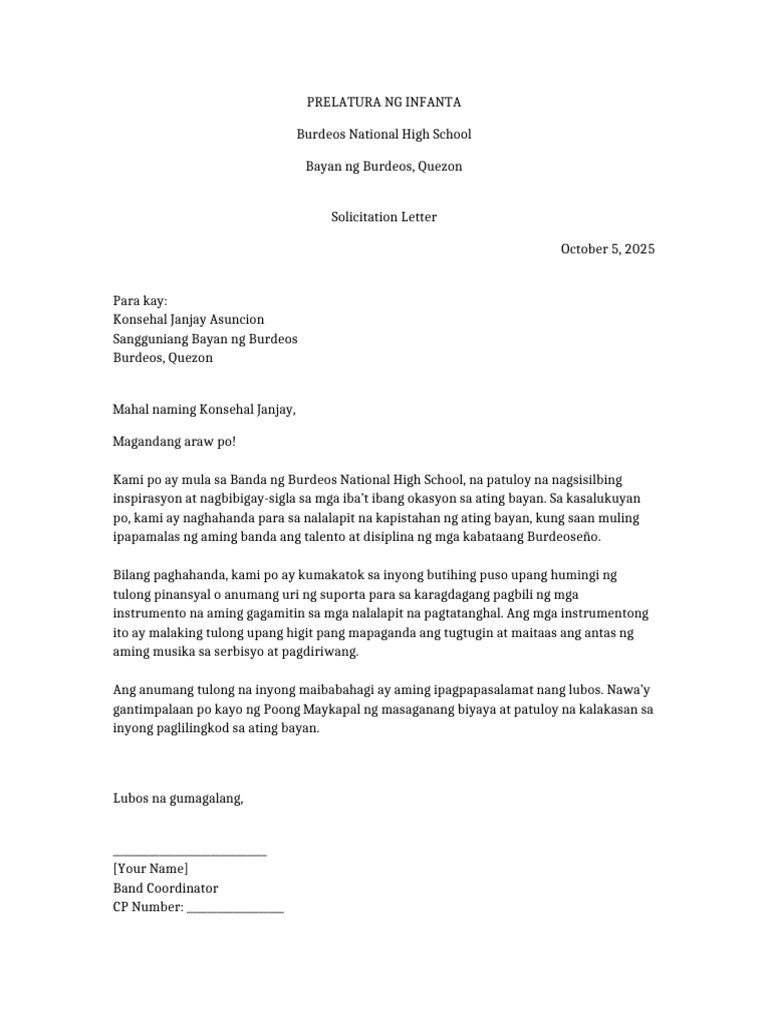 Solicitation Letter BNHS | PDF