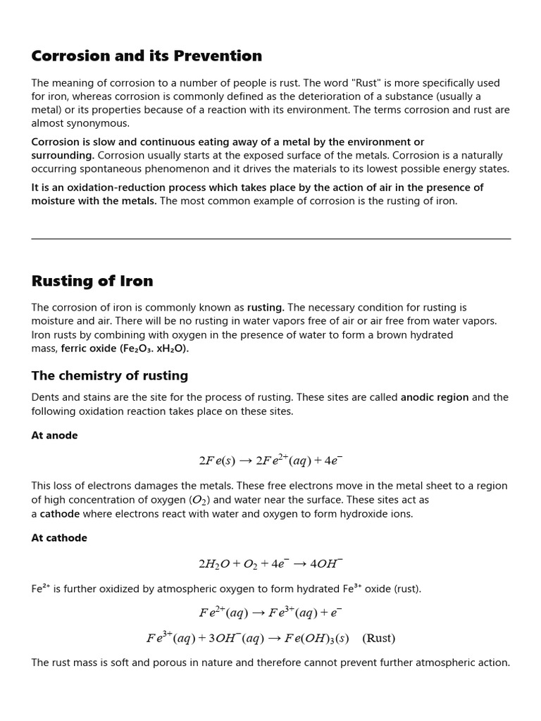 Corrosion Types and Prevention Methods | PDF | Corrosion | Rust