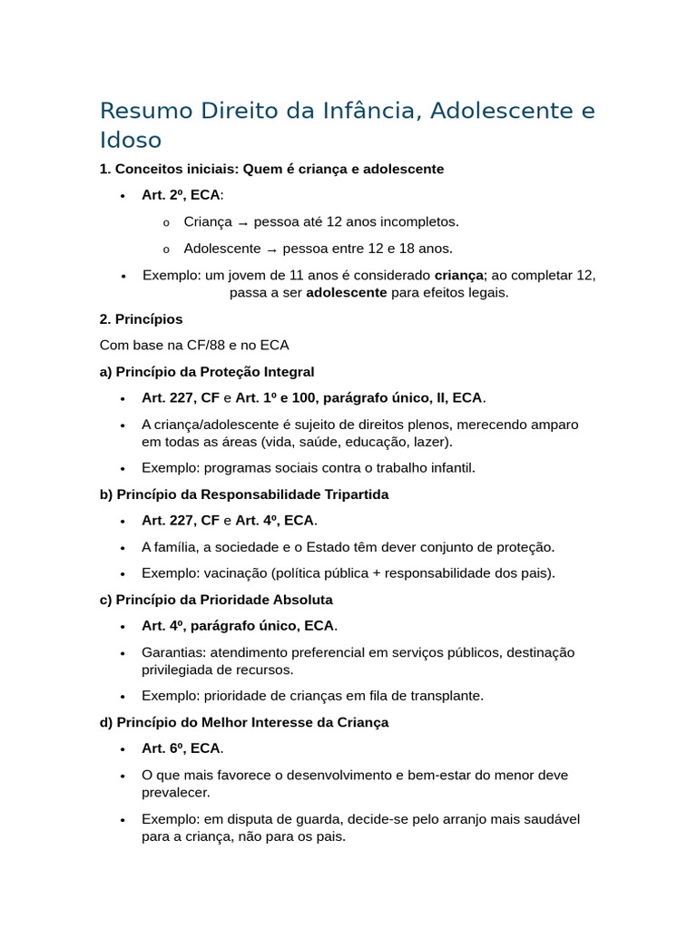 Direitos da Infância e Adolescência no ECA | PDF | Família | Adoção