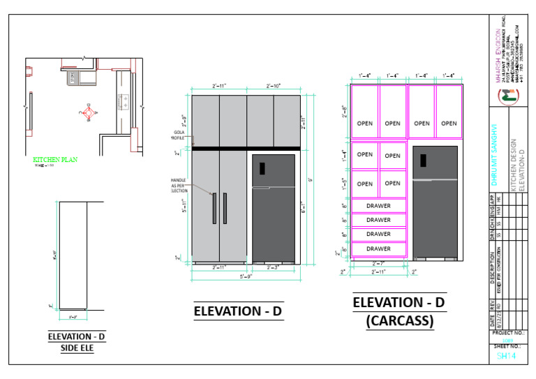 Kitchen Design Elevation Plan D | PDF