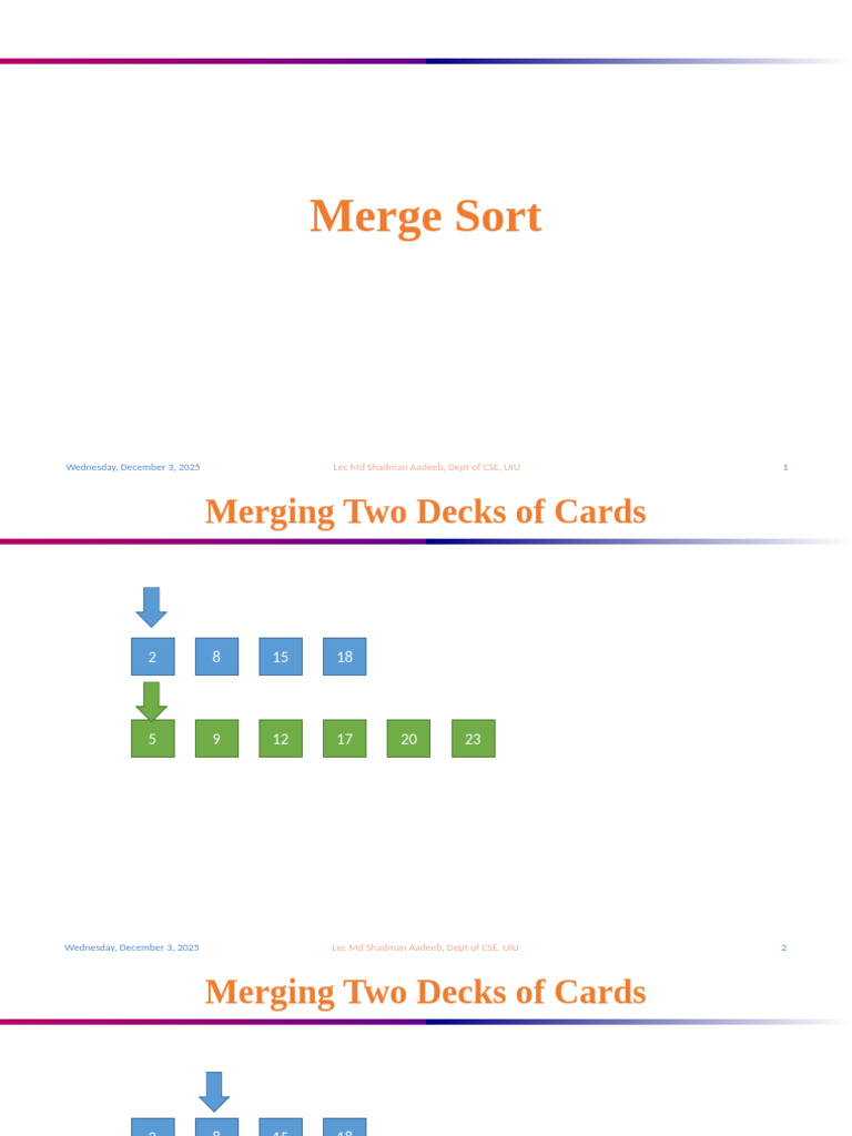 DSA I Lab Lecture 2 - Merge Sort and Problem Solving | PDF | Algorithms ...