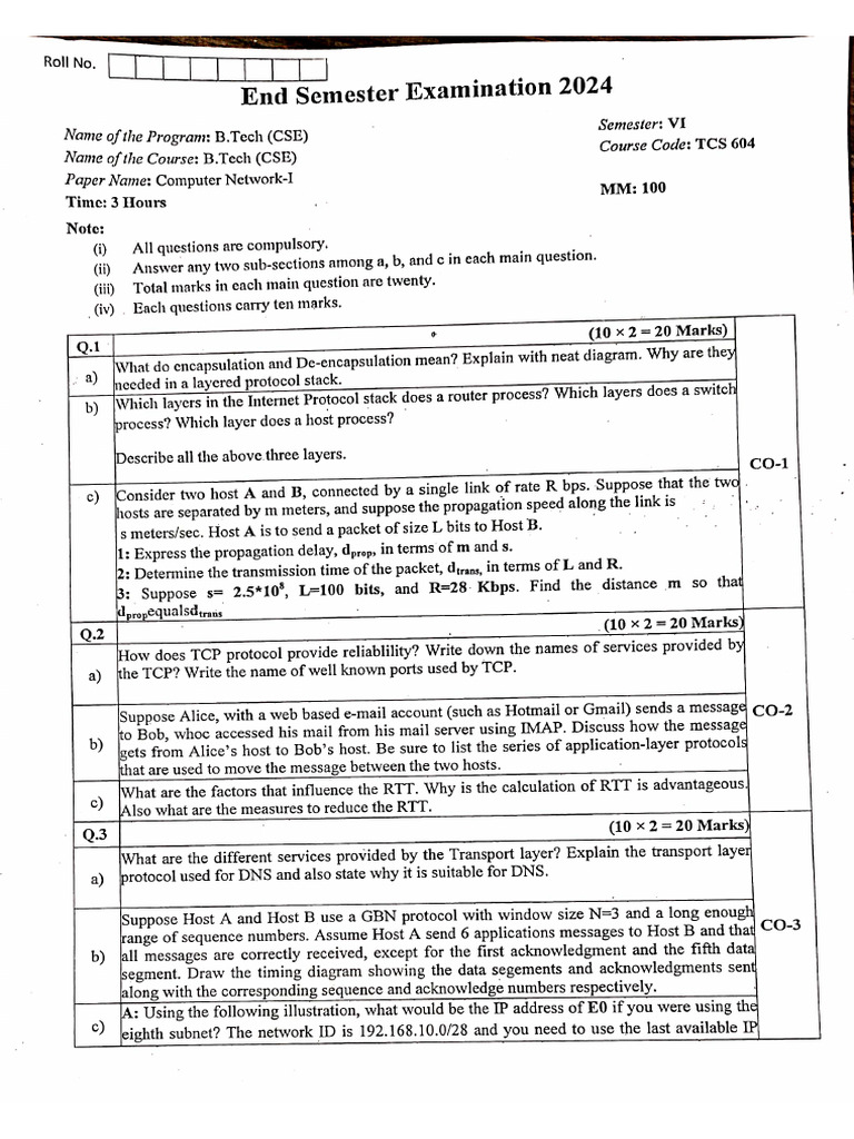 Tcs604 Endsem 2024 Jun | PDF