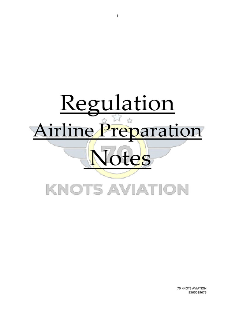 Regulations Notes - Airline Prep-1 | PDF | Instrument Flight Rules ...