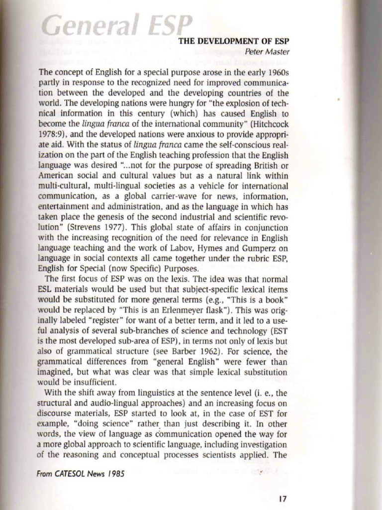 The Development of ESP | PDF