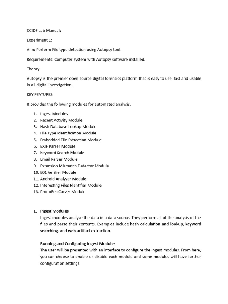 Autopsy Tool File Type Detection Guide | PDF | File Format | Computer File