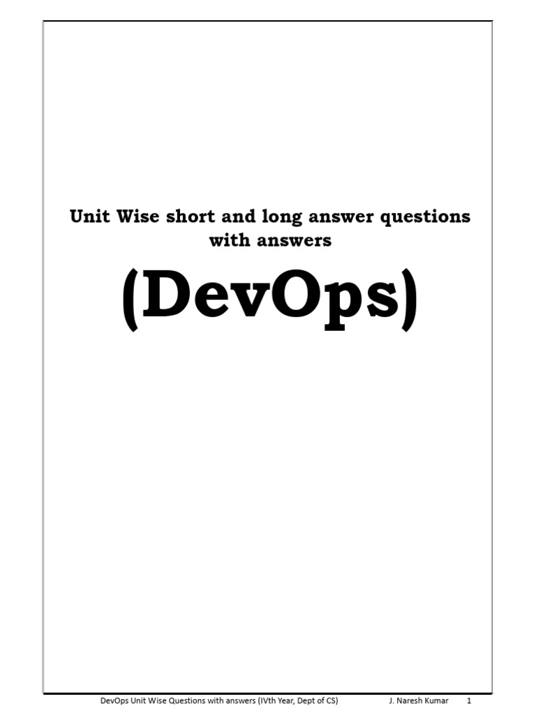 DevOps Questions and Answers Guide | PDF | Selenium (Software ...
