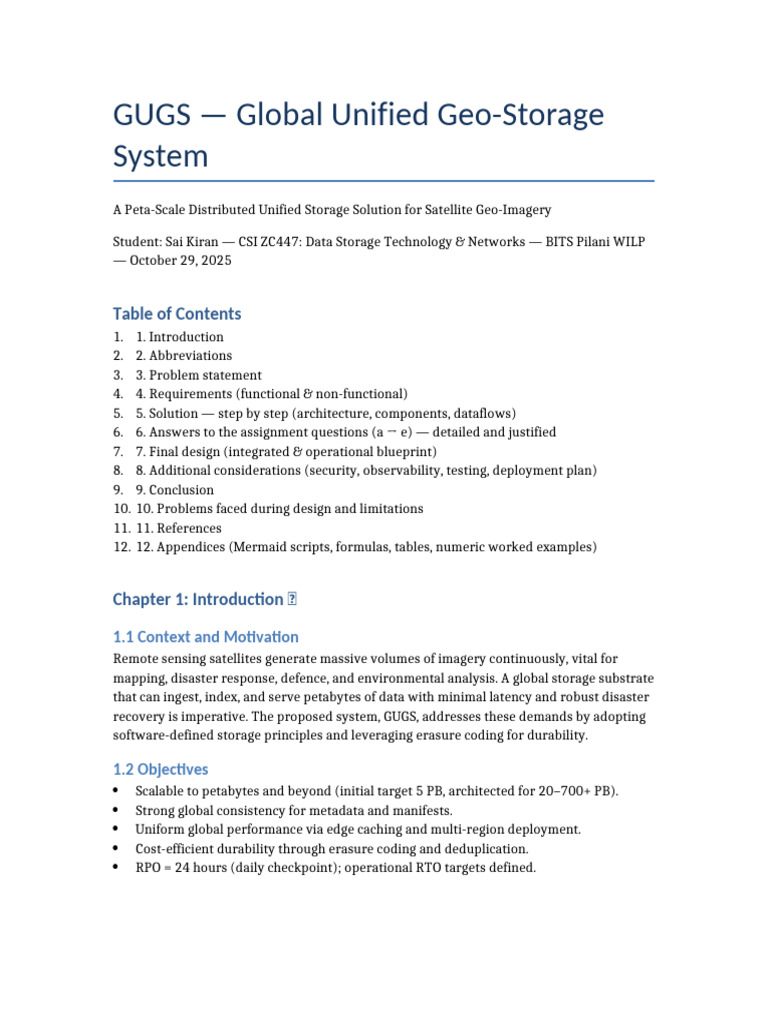 Global Unified Geo-Storage System | PDF | Computer Data Storage | Metadata