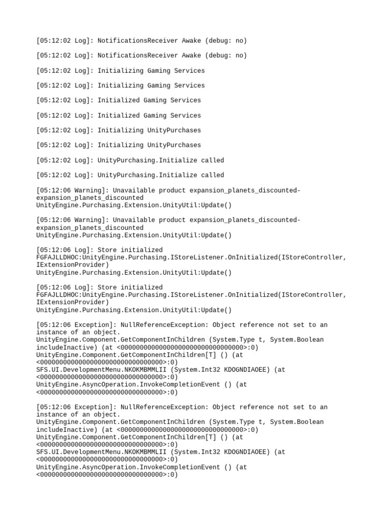 Unity Log: Initialization Errors | PDF | Boolean Data Type | Computer ...