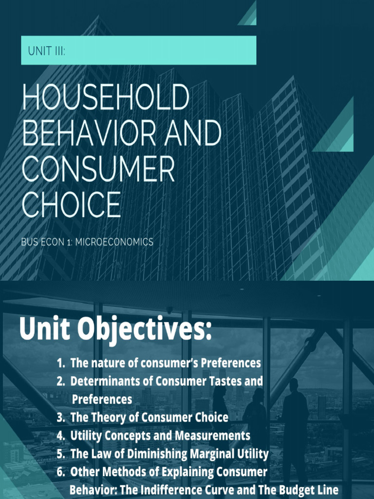 Module 3 Household Behavior and Consumer Choice+1 | PDF