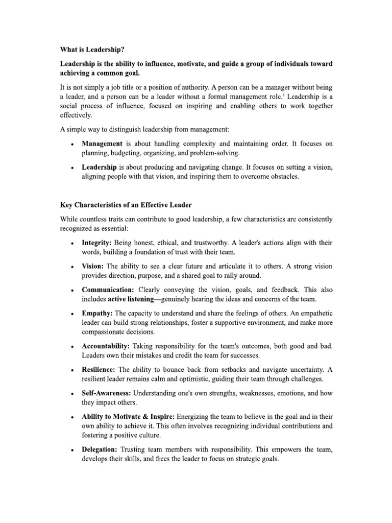 Leadership | PDF