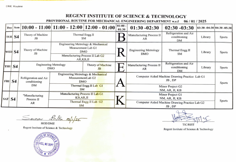 Class Routine For 4th Sem | PDF | Engineering