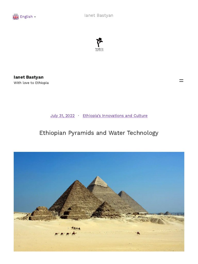 Ethiopian Pyramids and Water Technology | PDF | Nile | Ethiopia
