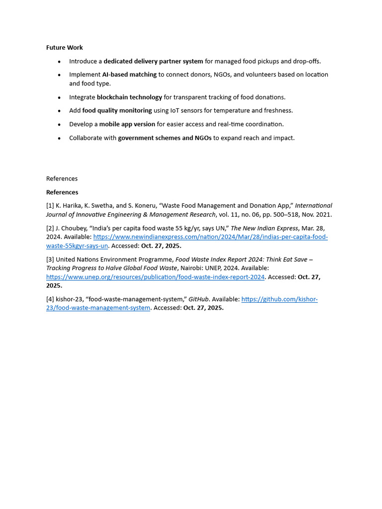 Future Work & References | PDF