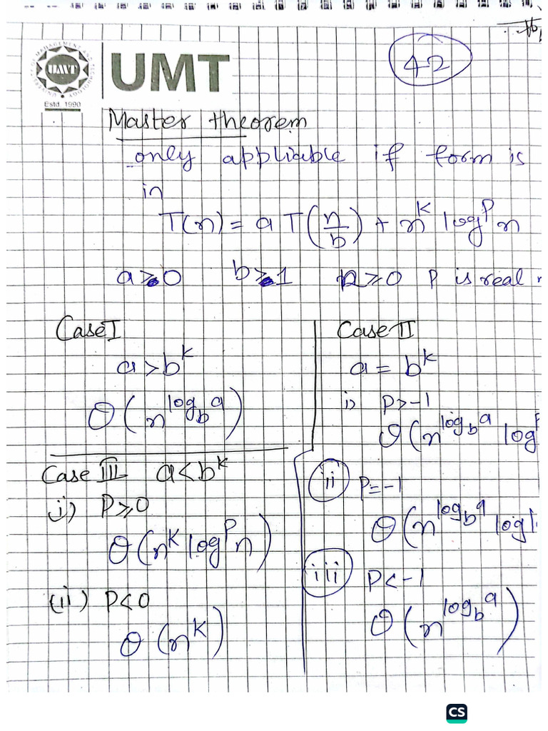 Master , Tree and Sorting Technique | PDF