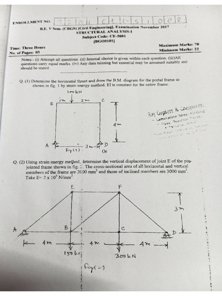 Structural Analysis-1 PYQ | PDF