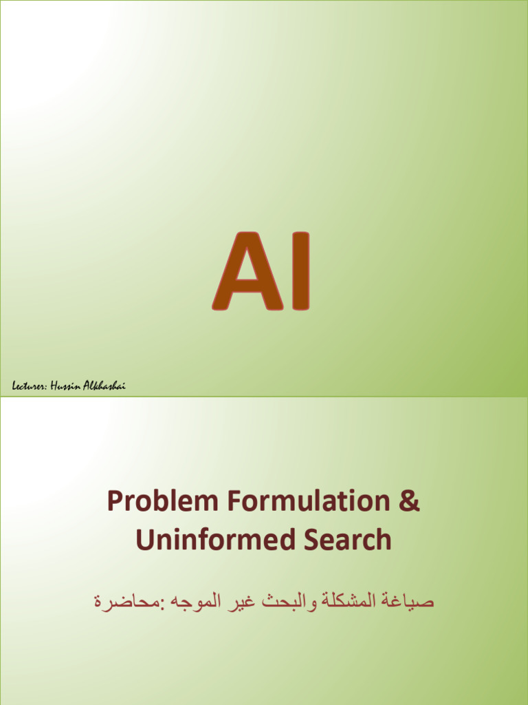 2 Lec AI Problem Formulation Uninformed Search | PDF