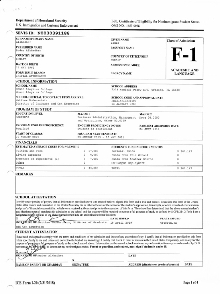 F-1 form MAC | PDF