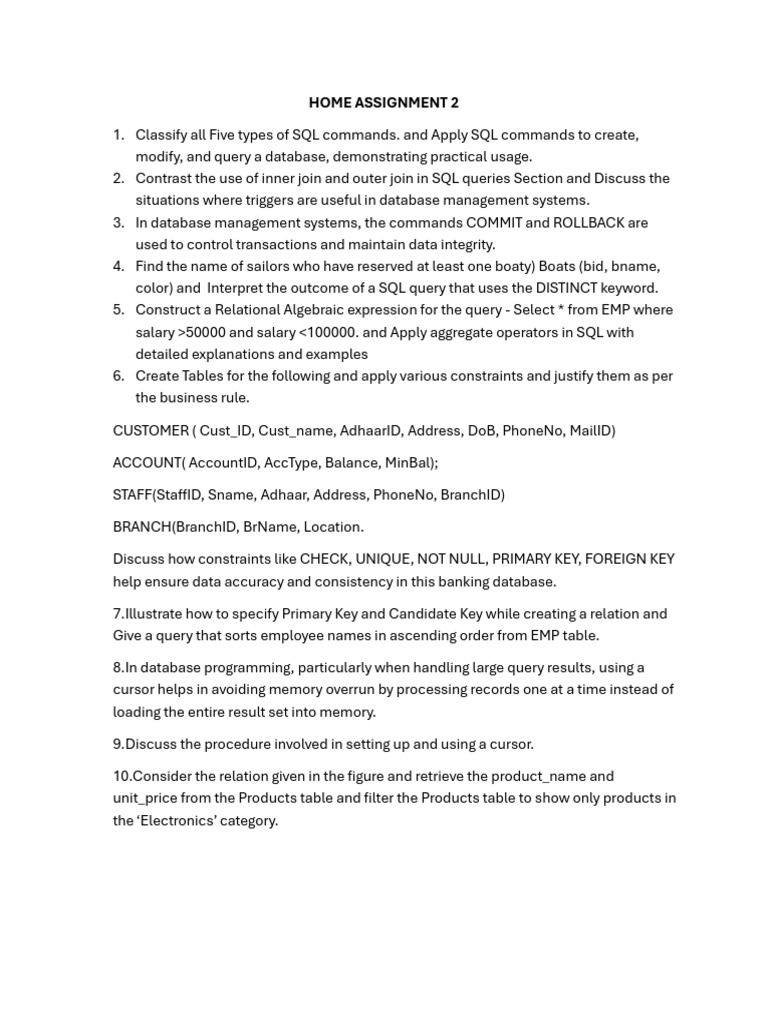 SQL Commands and Database Management Guide | PDF | Computer Data ...