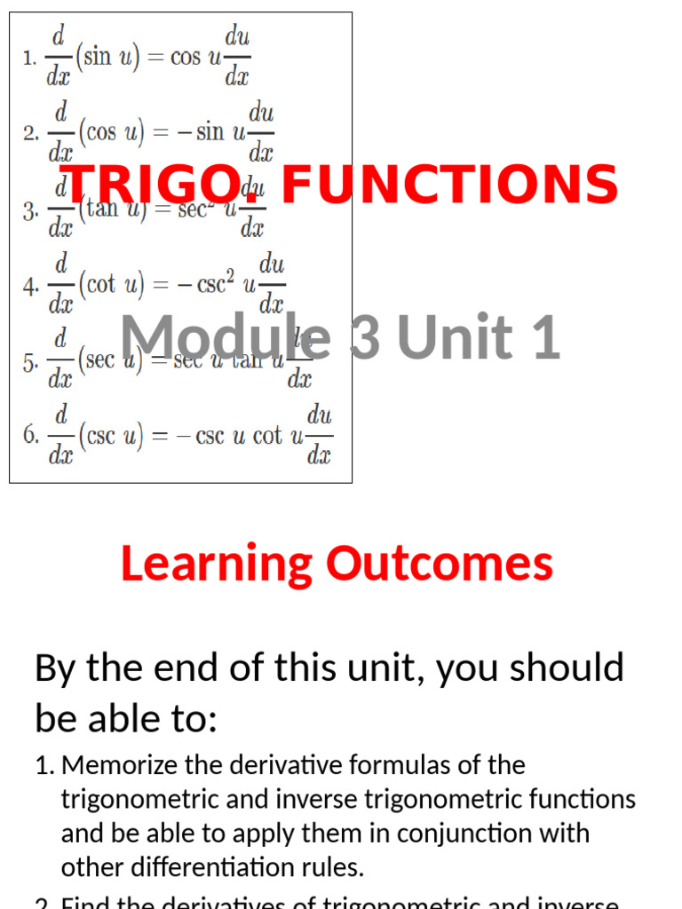 Module 3 Unit 1 Trigo Functions | PDF
