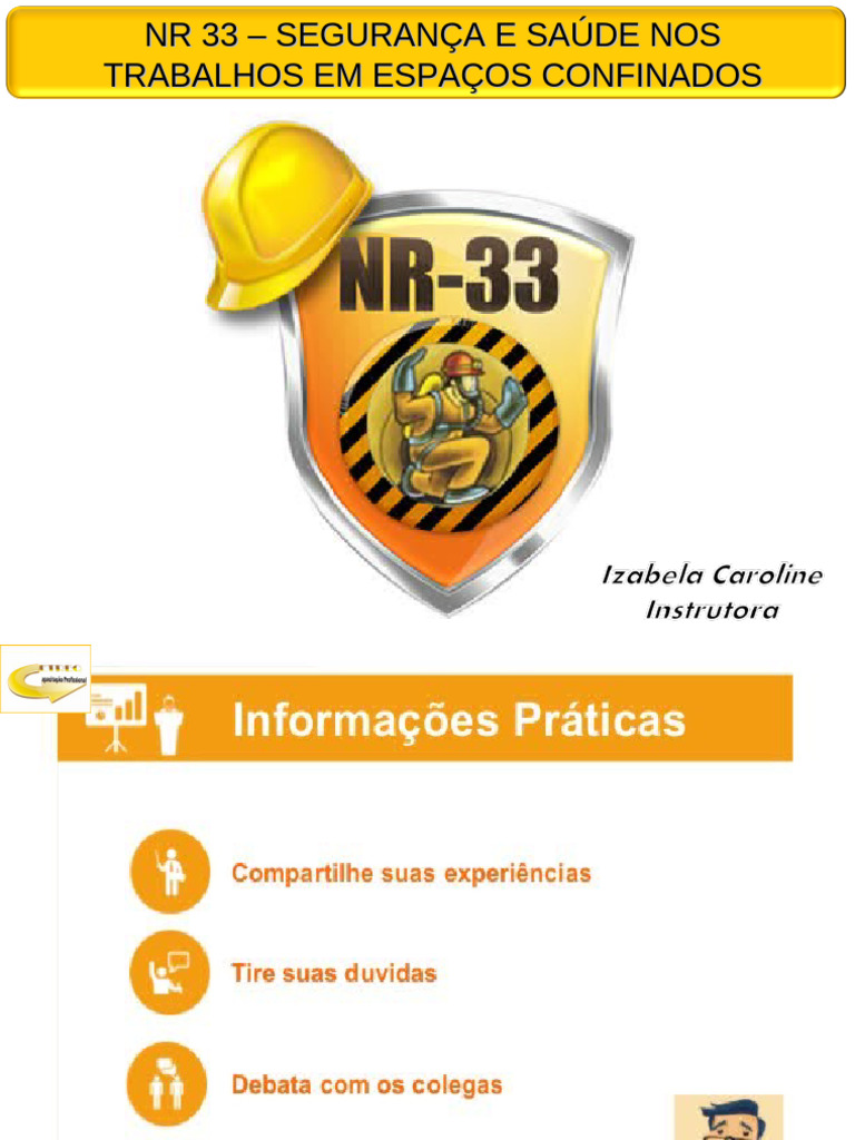 Segurança em Espaços Confinados: NR 33 | PDF | Oxigênio | Combustão
