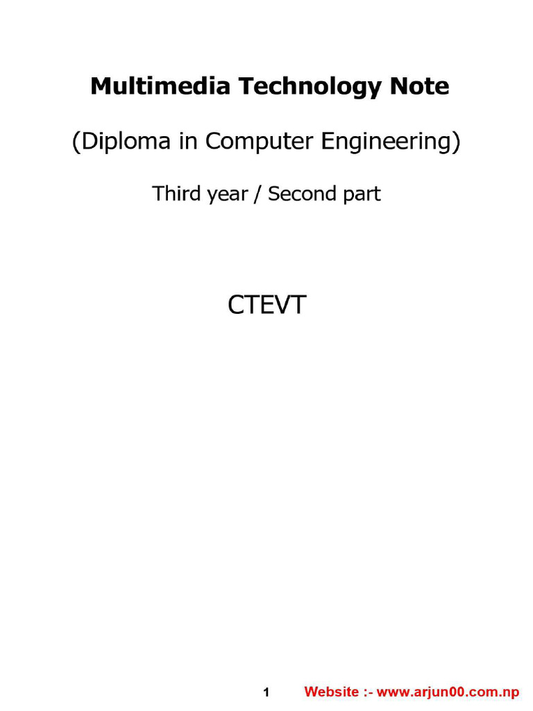 Multimedia Technology Note of Sixth Semester | PDF