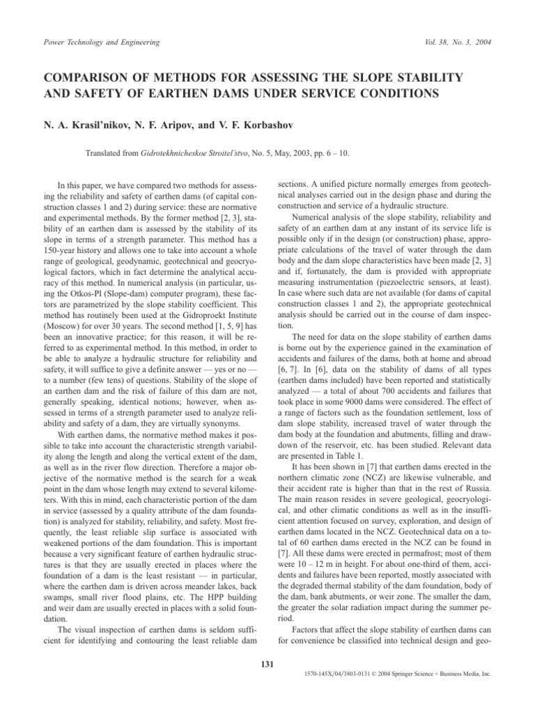 Comparison of Methods For Assessing The Slope Stability and - N. A ...