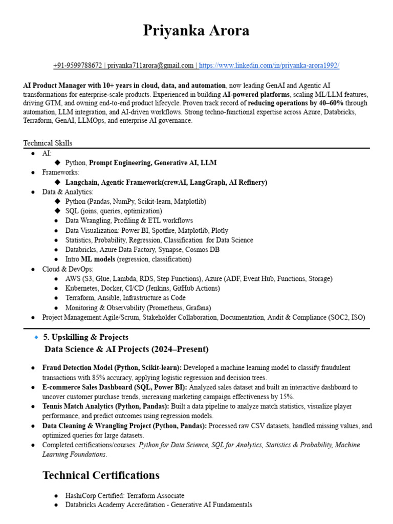 Priyanka Arora 9 YoE DevOps Cloud Engineer Resume - .Docx (2) | PDF ...
