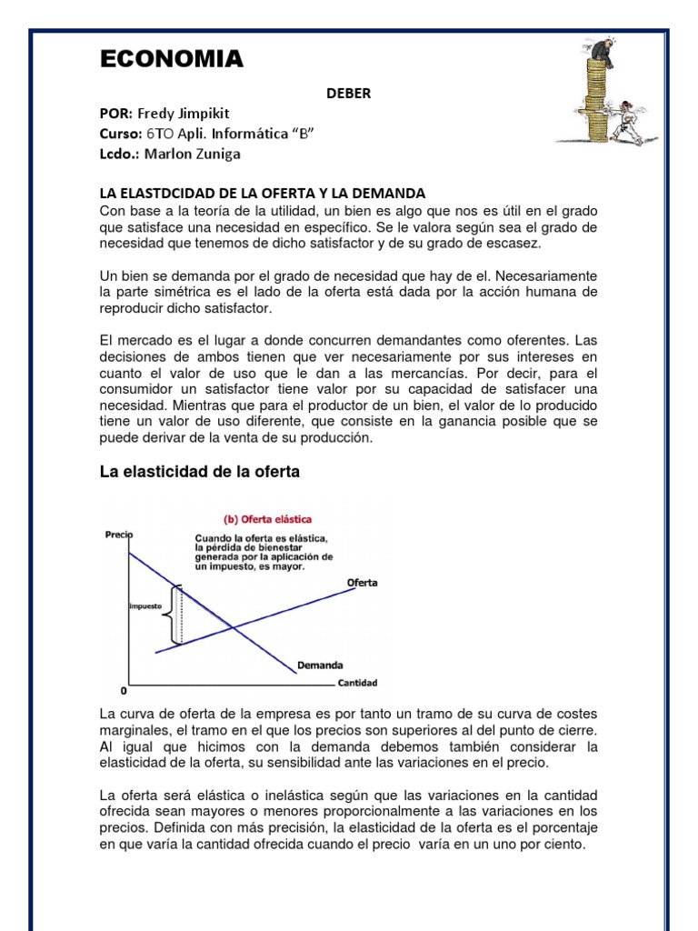 Elasticidad de Oferta y Demanda | PDF | Elasticidad (economía) | Oferta ...