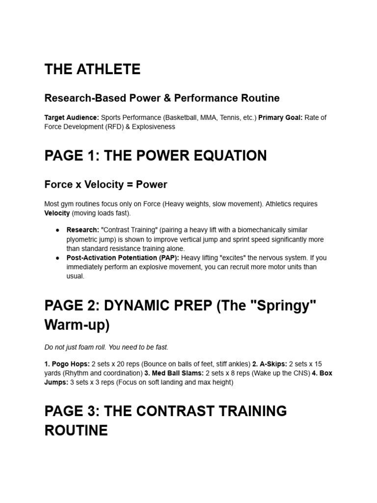 Power & Performance Training Guide | PDF | Strength Training | Physical ...