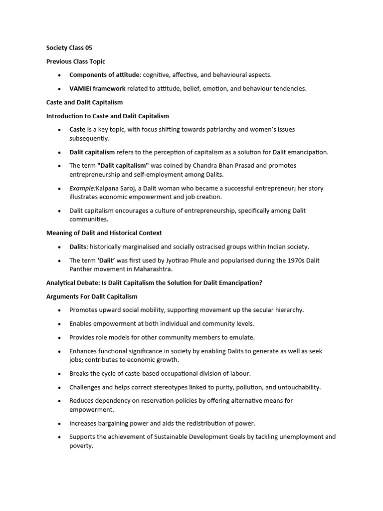 Society Class 05 | PDF | Dalit | Gender