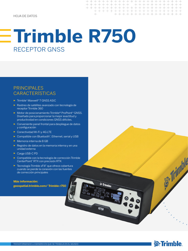 Receptor GNSS Trimble R750: Especificaciones y Rendimiento | PDF ...