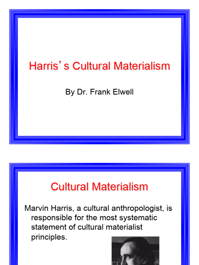 Understanding Cultural Materialism | PDF | Society | Materialism