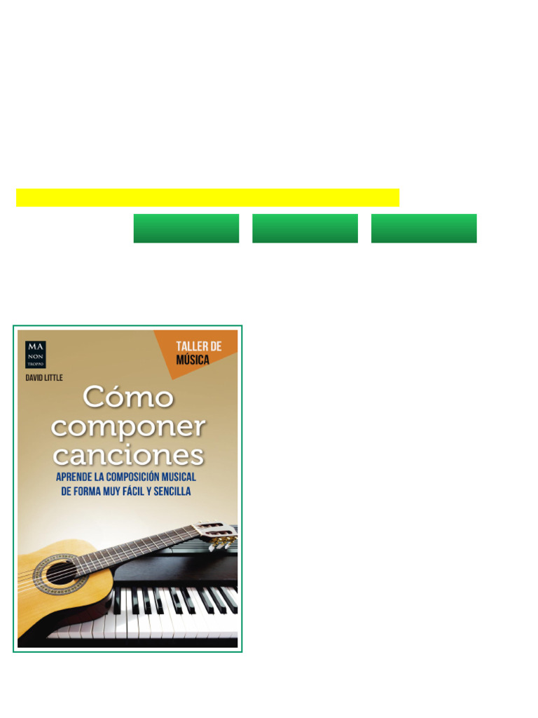 (Ebook) Cómo Componer Canciones: Aprende La Composición Musical de ...